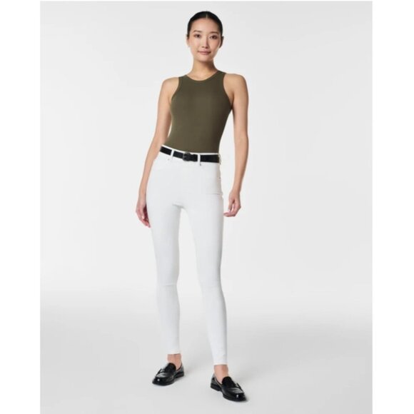 SPANX EveryWear Ankle Skinny Jeans Women's Size Medium Shapewear White Stretch - Picture 2 of 15